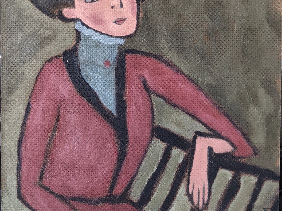 portrait in red and&nbsp;green